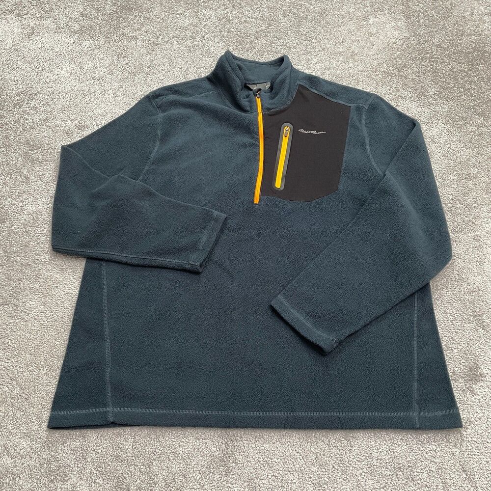 Eddie Bauer Cloud Layer Pro Fleece Jacket Mens XL Blue 1/4 Zip Outdoor Hiking